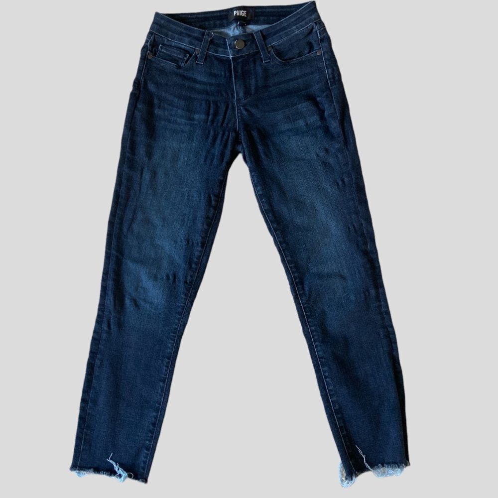 Paige Highline Skinny Crop Jeans Dark Blue size 25